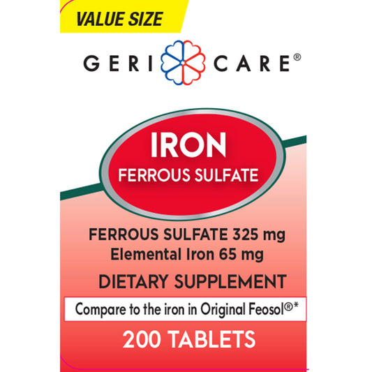 Mineral Supplement Geri-Care® Iron 325 mg Strength Tablet 200 per Bottle - 703-20-GCP