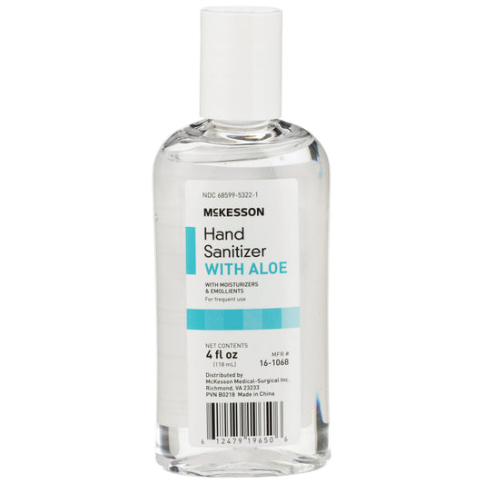 Hand Sanitizer with Aloe McKesson 4 oz. Ethyl Alcohol Gel Bottle - 16-1068