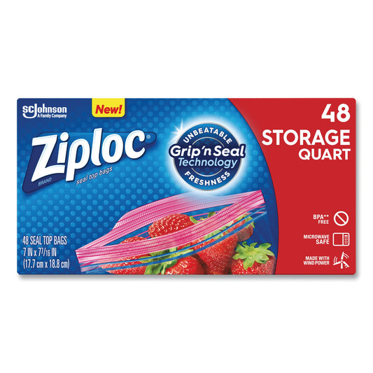 Reclosable Bag Ziploc® 7 X 7-7/16 Inch Plastic Clear / White Block Zipper Closure - SJN314469BX