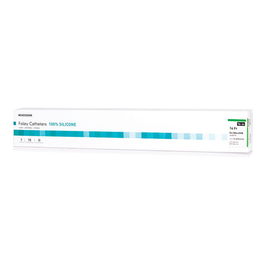 Foley Catheter McKesson 2-Way Coude Tip 5 cc Balloon 14 Fr. Silicone - 16-SFOL514C