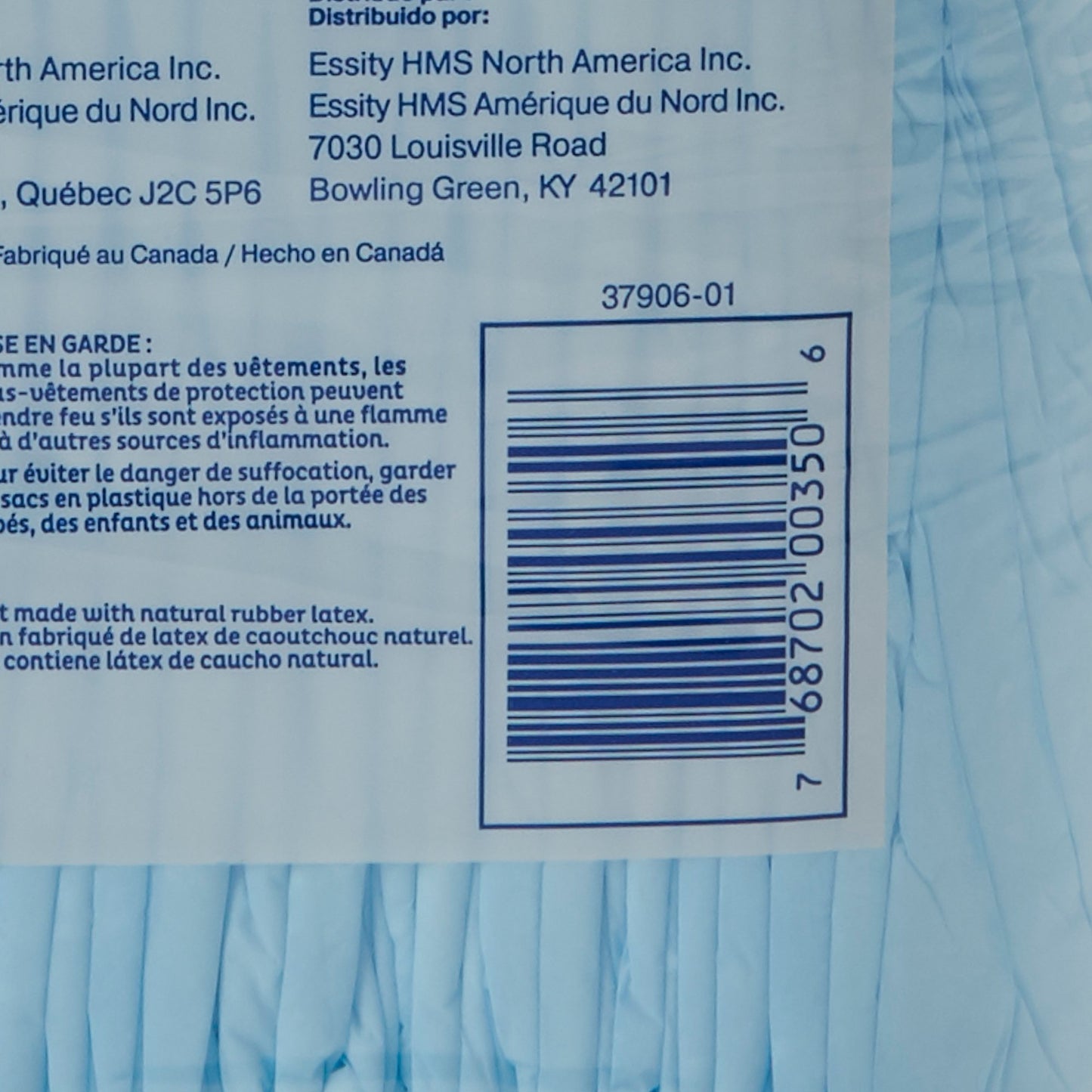 TENA Regular Underpads, Light Absorbency, Blue, Disposable, Latex-Free 350