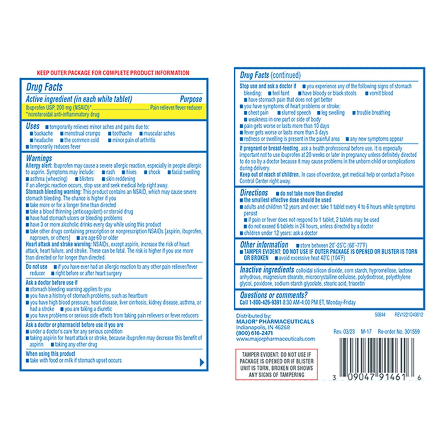 Major® Ibuprofen Pain Relief 00904791461