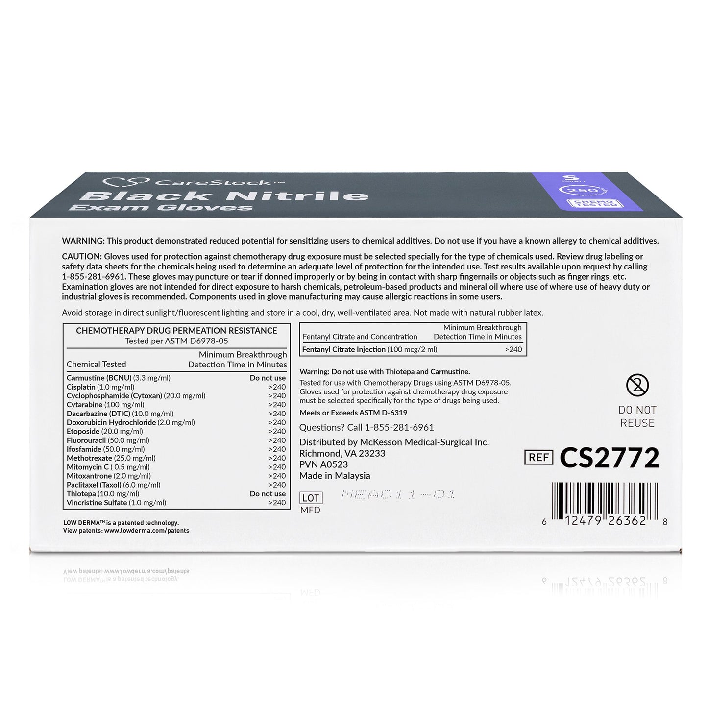 CareStock™ Nitrile Exam Glove, Small, Black CS2772