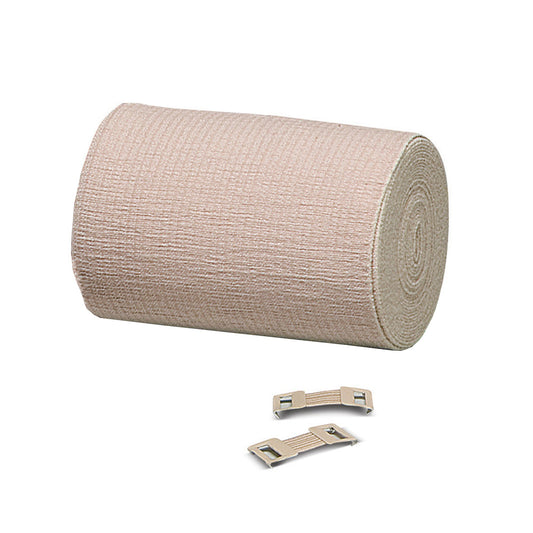 Elastic Bandage REB® LF 6 Inch X 10 Yard Double Length Clip Detached Closure Tan Sterile Standard Compression - 35610000