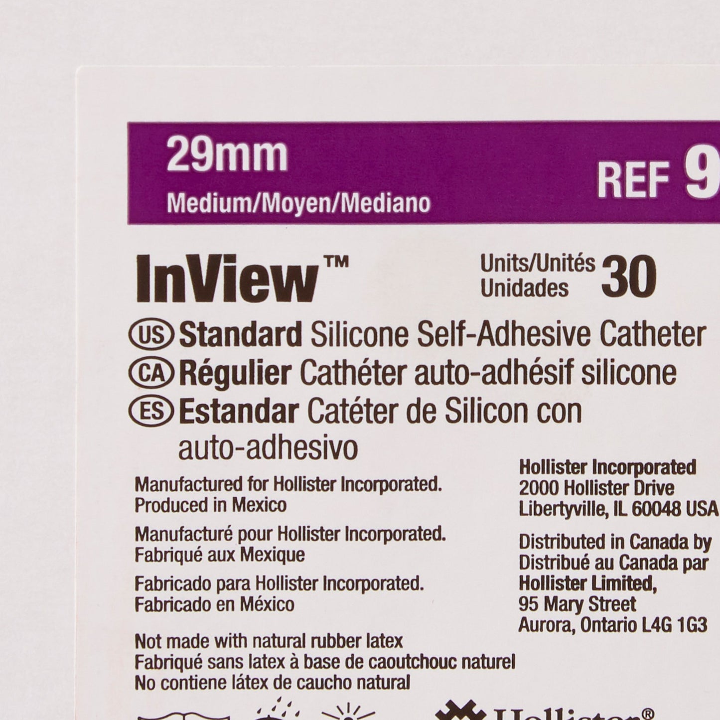 InView™ Silicone Male External Catheter, Self-Adhesive, Tapered Tip, Latex-Free 97529