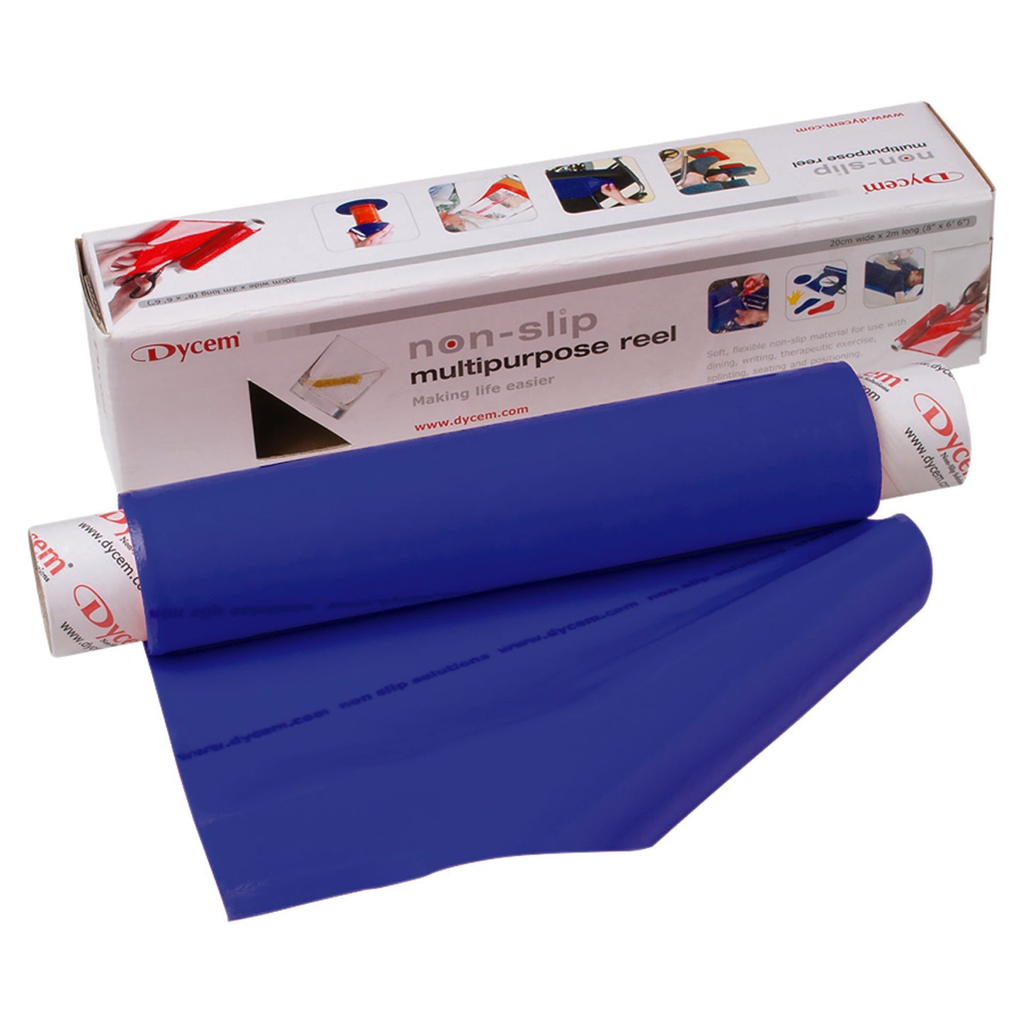 Dycem® Non-Slip Material Roll, Blue, 8 Inch x 6½ Foot 50-1501B