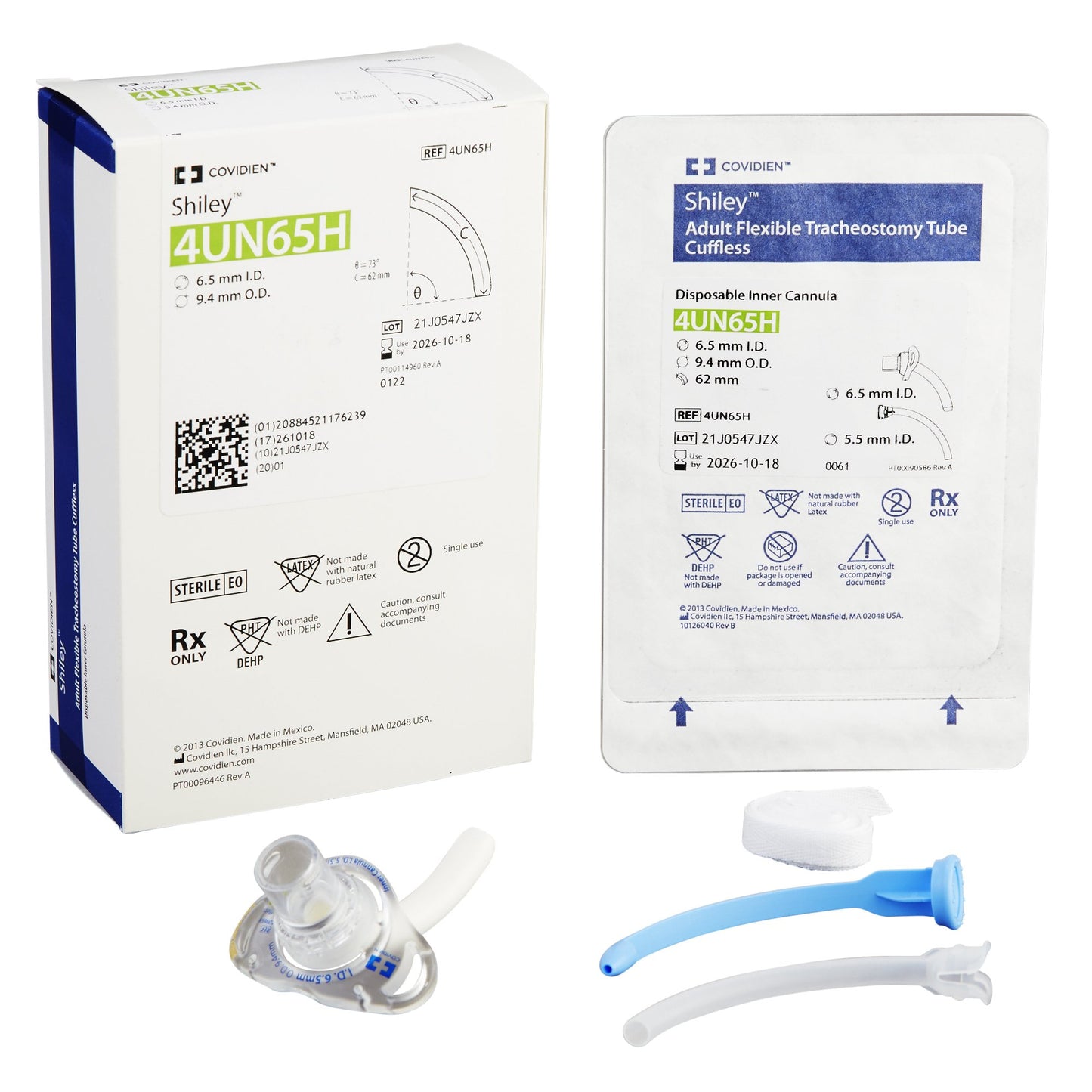Uncuffed Tracheostomy Tube Shiley™ Disposable IC Size 6.5 Adult - 4UN65H