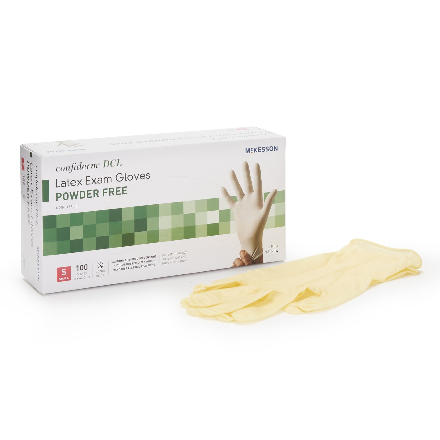 McKesson Confiderm® Latex Exam Glove, Small, Ivory 14-314