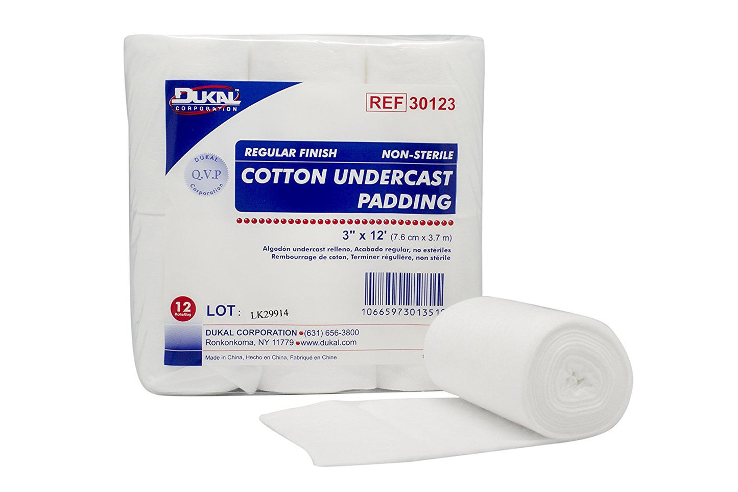 Cast Padding Undercast Dukal™ 3 Inch X 4 Yard Cotton NonSterile 30123