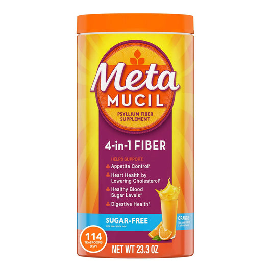 Fiber Supplement Metamucil® Orange Flavor Powder 23.3 oz. 3.4 Gram Strength Psyllium Husk - 37000002406