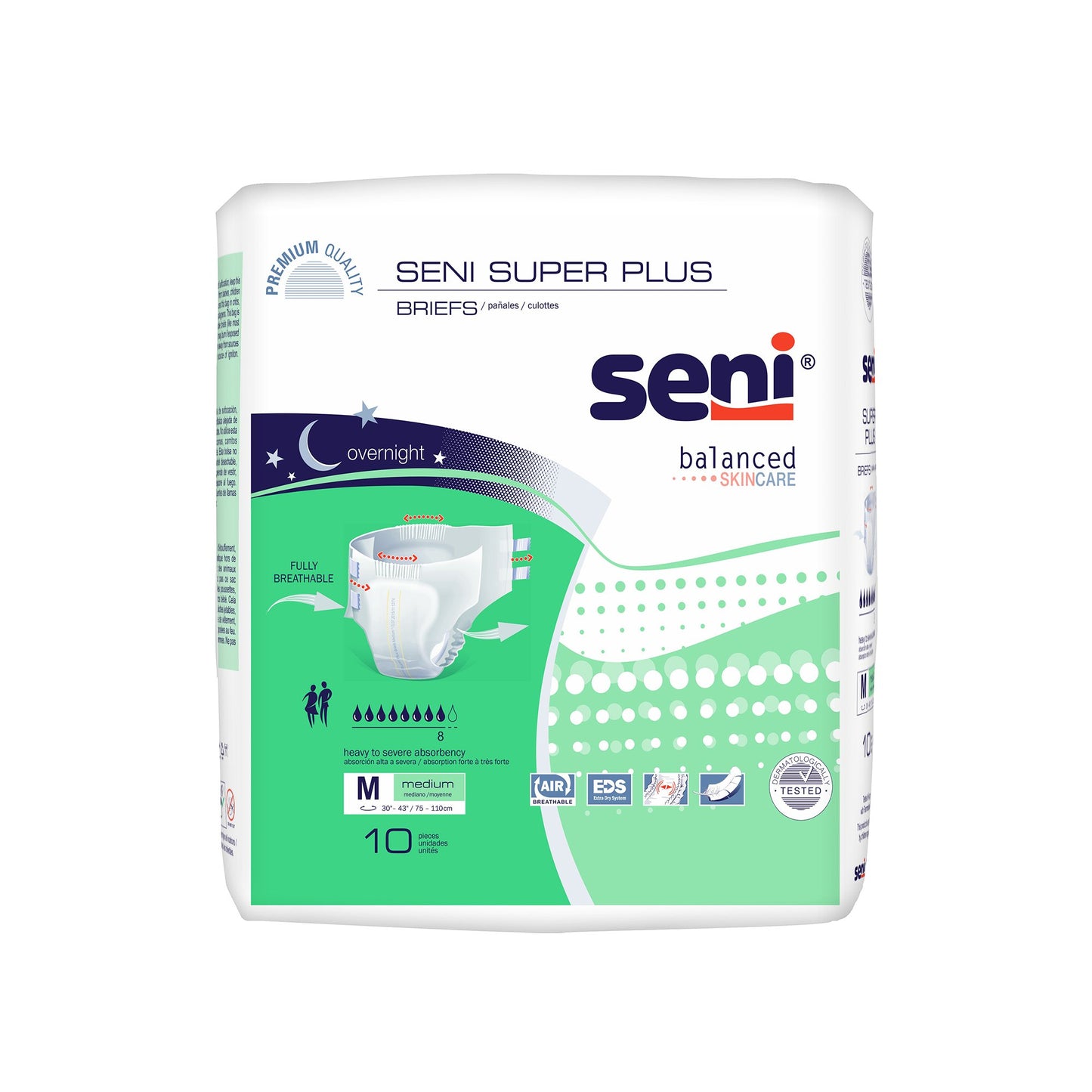 Unisex Adult Incontinence Brief Seni® Super Plus Medium Disposable Heavy Absorbency - S-ME10-BP1