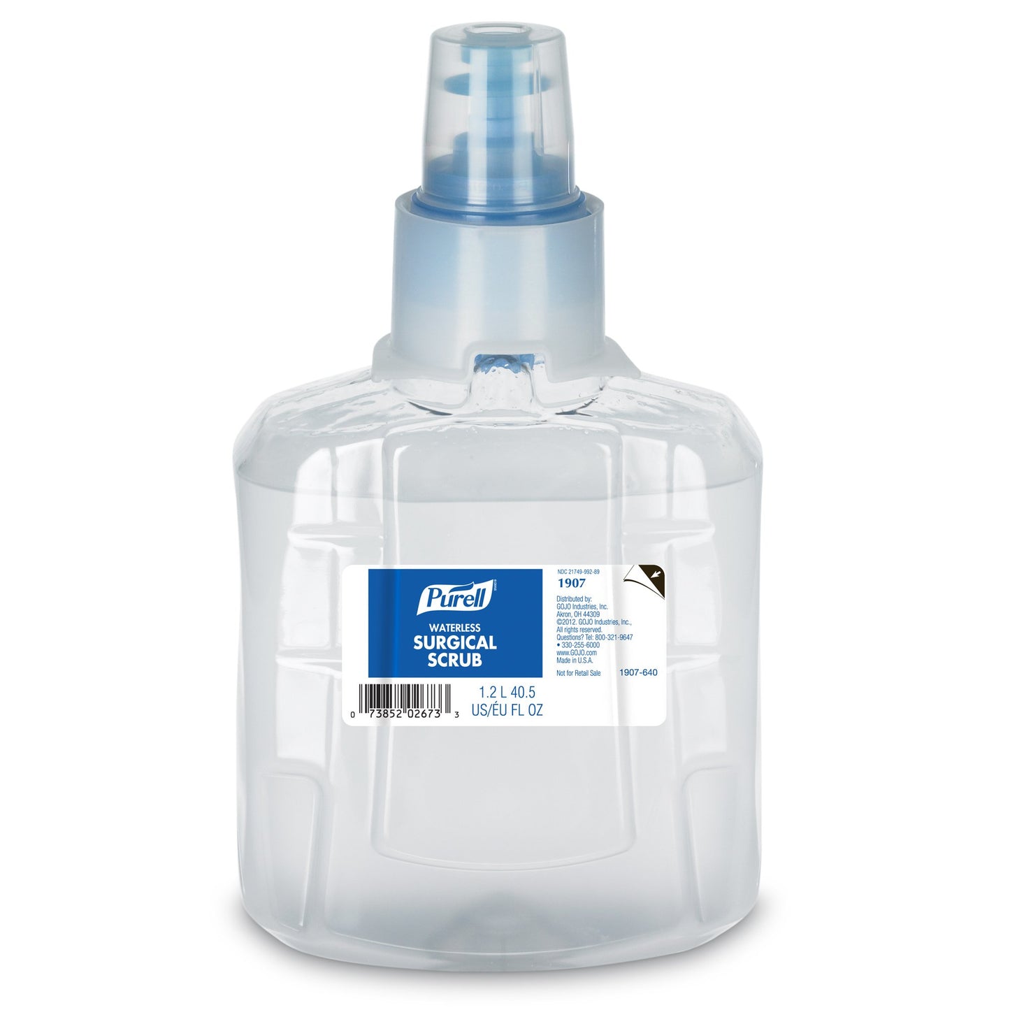 Waterless Surgical Scrub Purell® 1,200 mL Dispenser Refill Bottle 70% Strength Ethyl Alcohol NonSterile - 1907-02