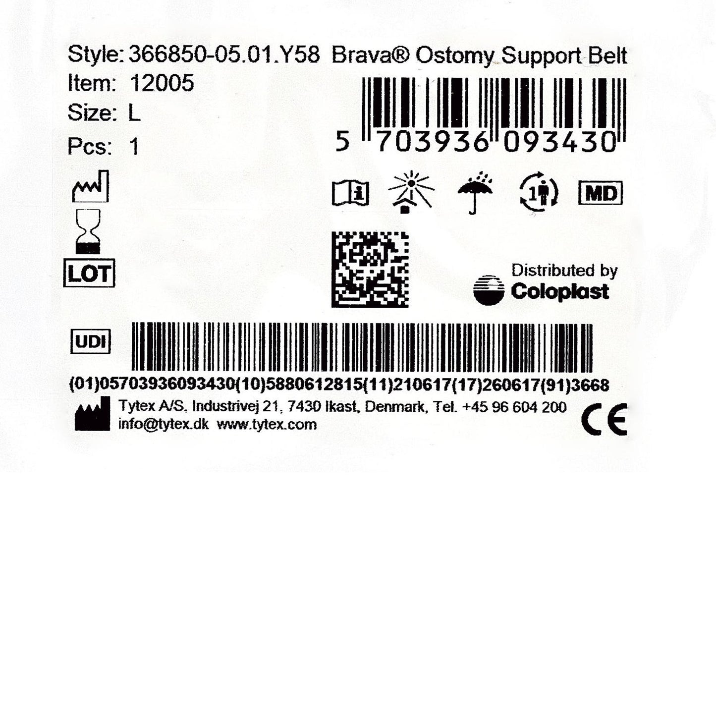 Brava® Support Belt for Ostomy Appliance, fits 34 – 39 inch waists 12005