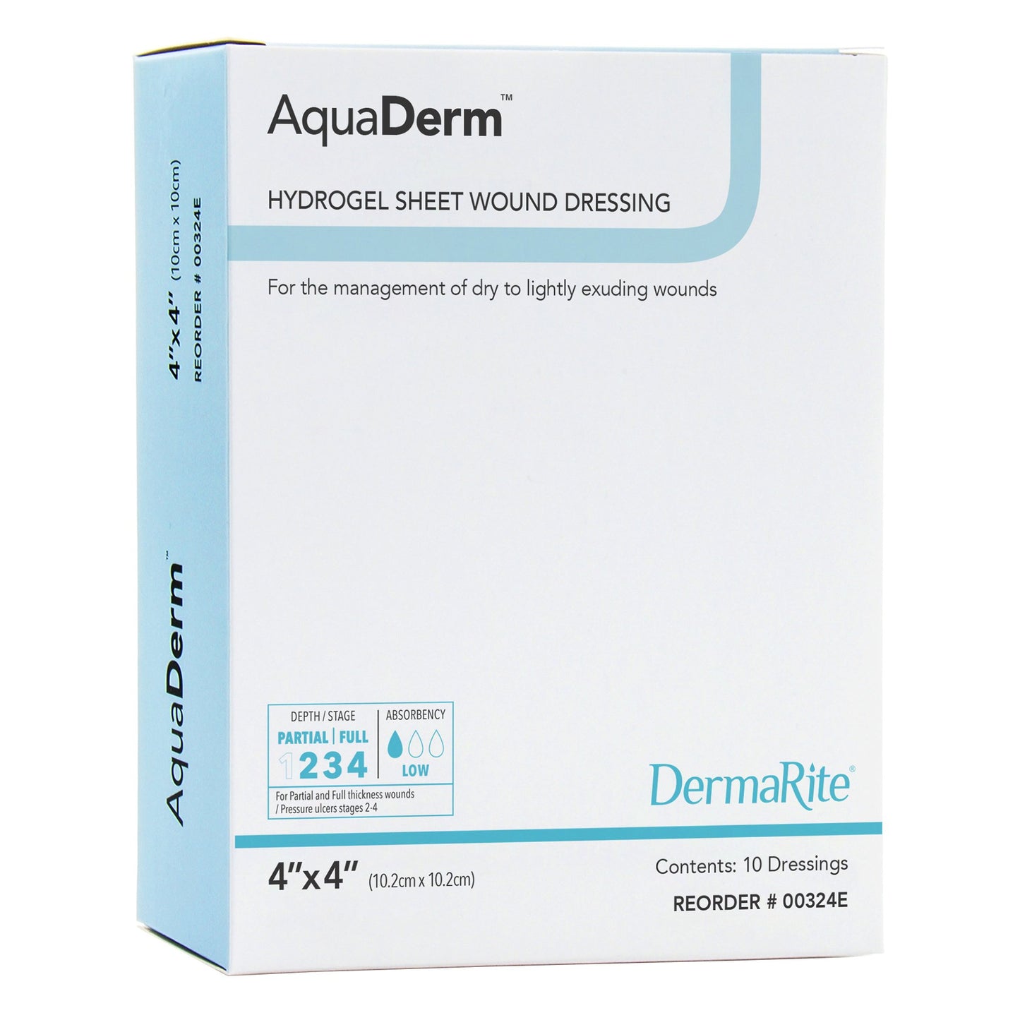 Hydrogel Wound Dressing AquaDerm™ Sheet 4 X 4 Inch Sterile - 00324E