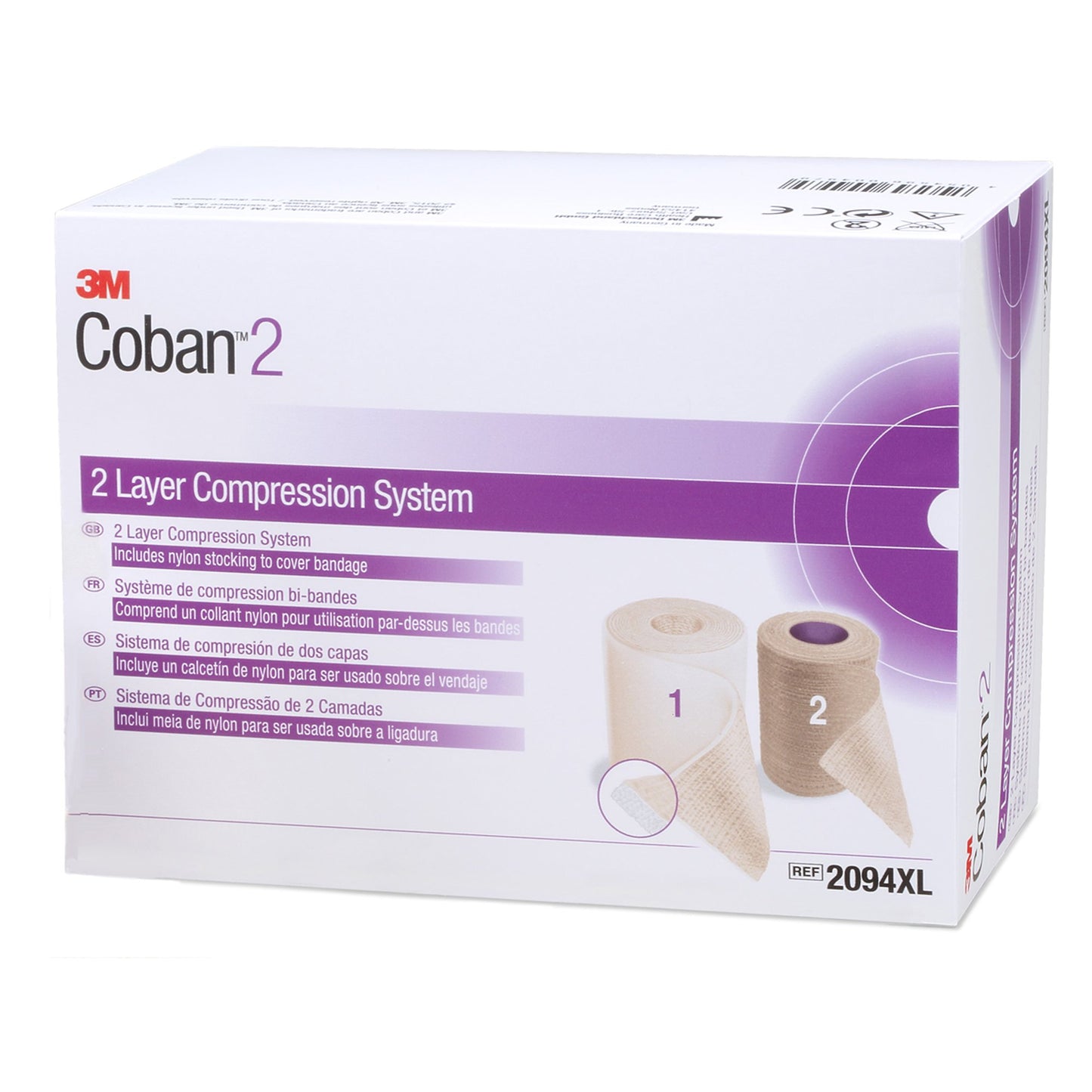 3M™ Coban™ 2 Self-adherent / Pull On Closure 2-Layer Compression Bandage System 2094XL