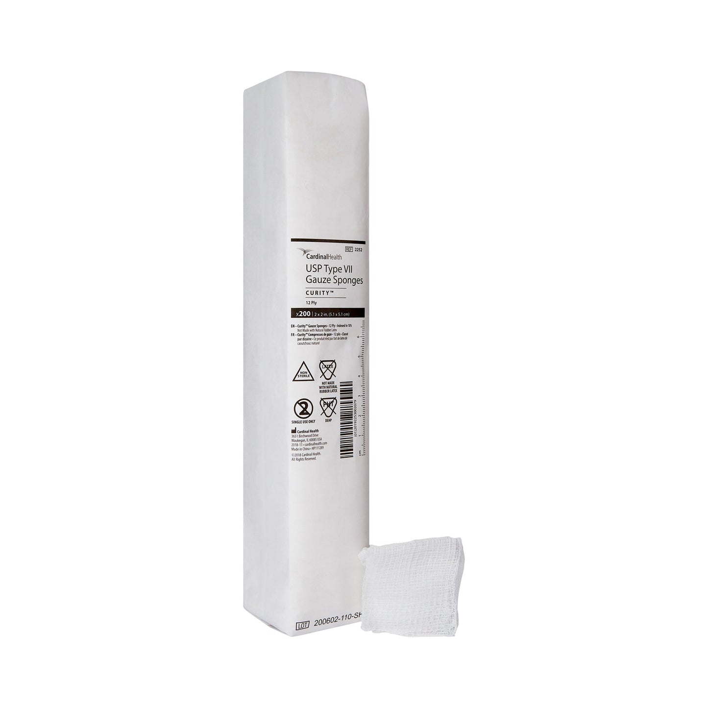 Curity™ USP Type VII Gauze Sponge, 2 x 2 Inch, 12-Ply 2252