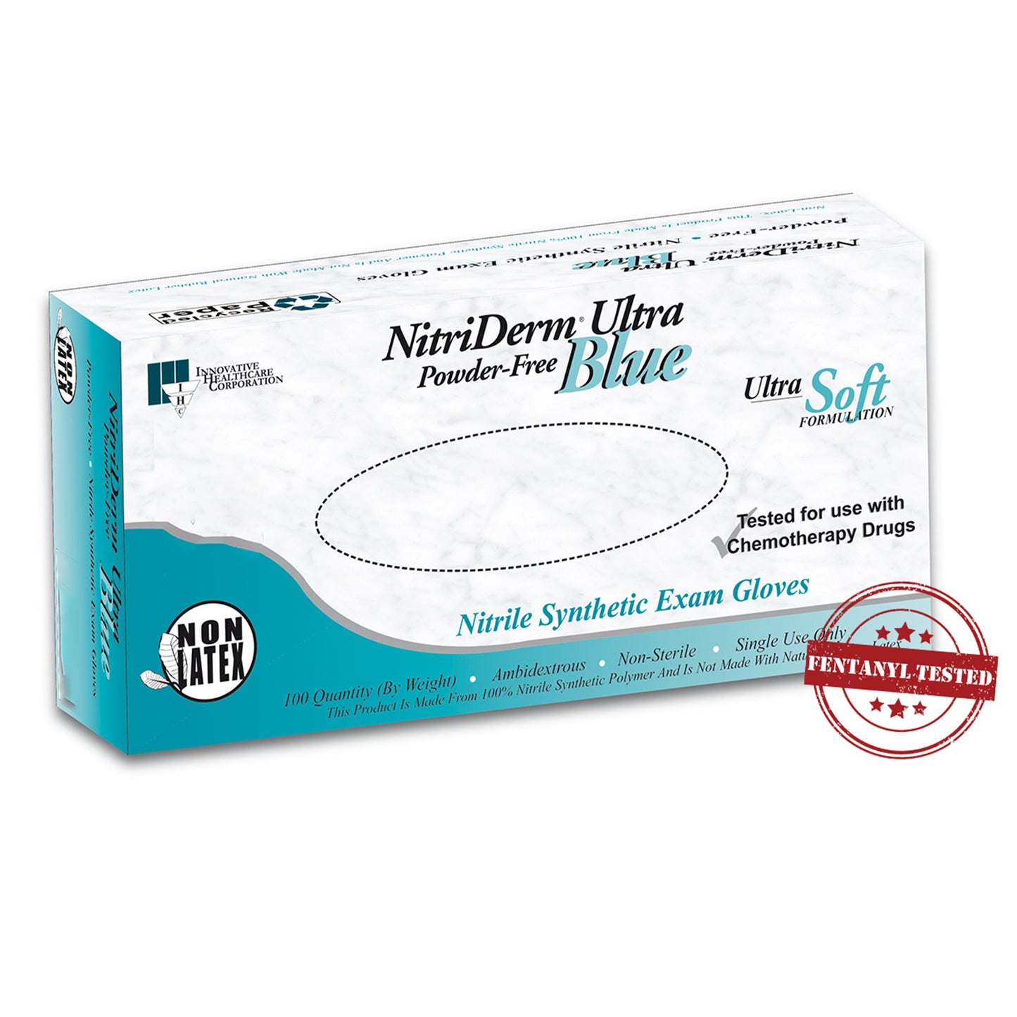 NitriDerm® Ultra Blue Nitrile Exam Glove, Medium, Light Blue 157200