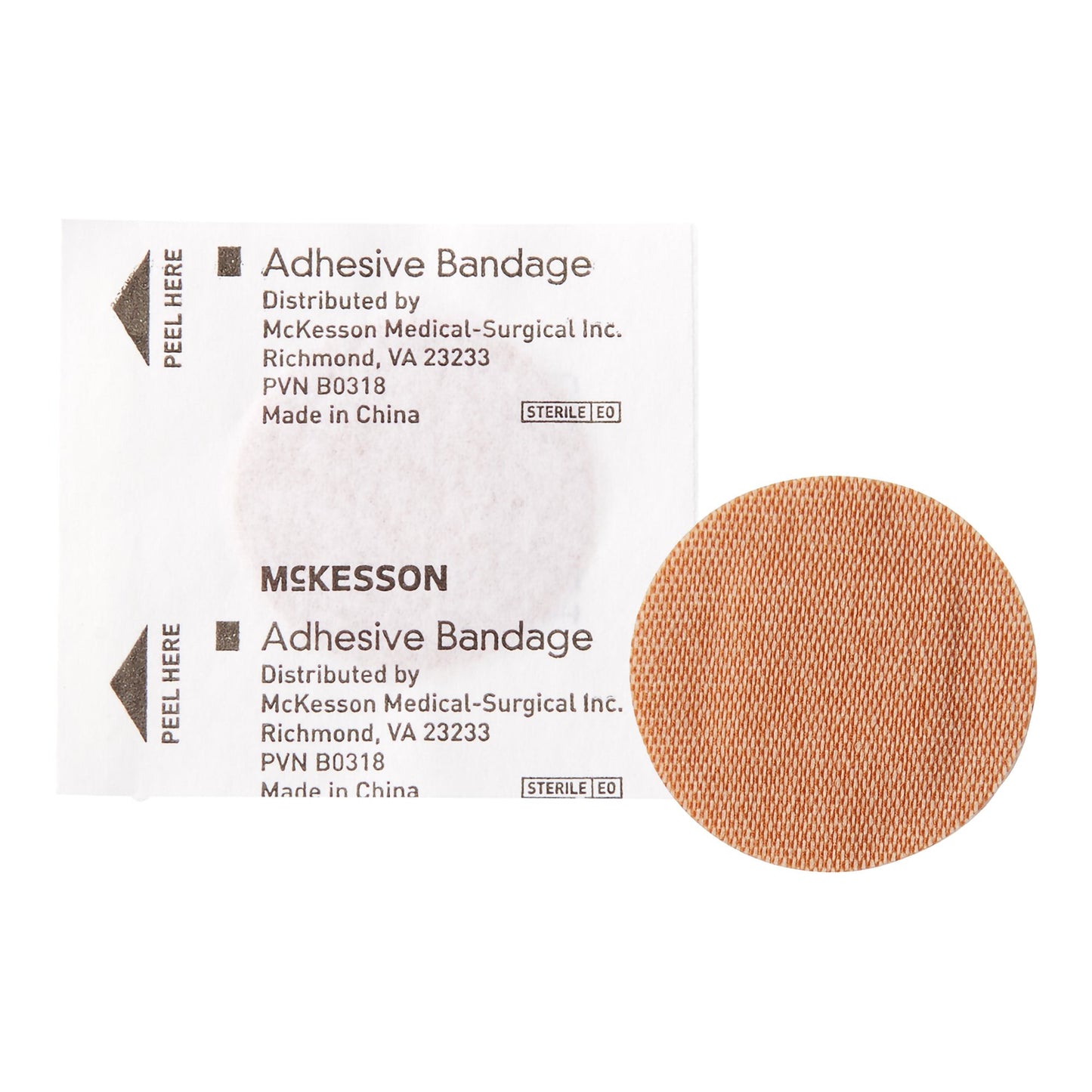 McKesson Round Tan Adhesive Spot Bandage, 1 Inch 16-4812