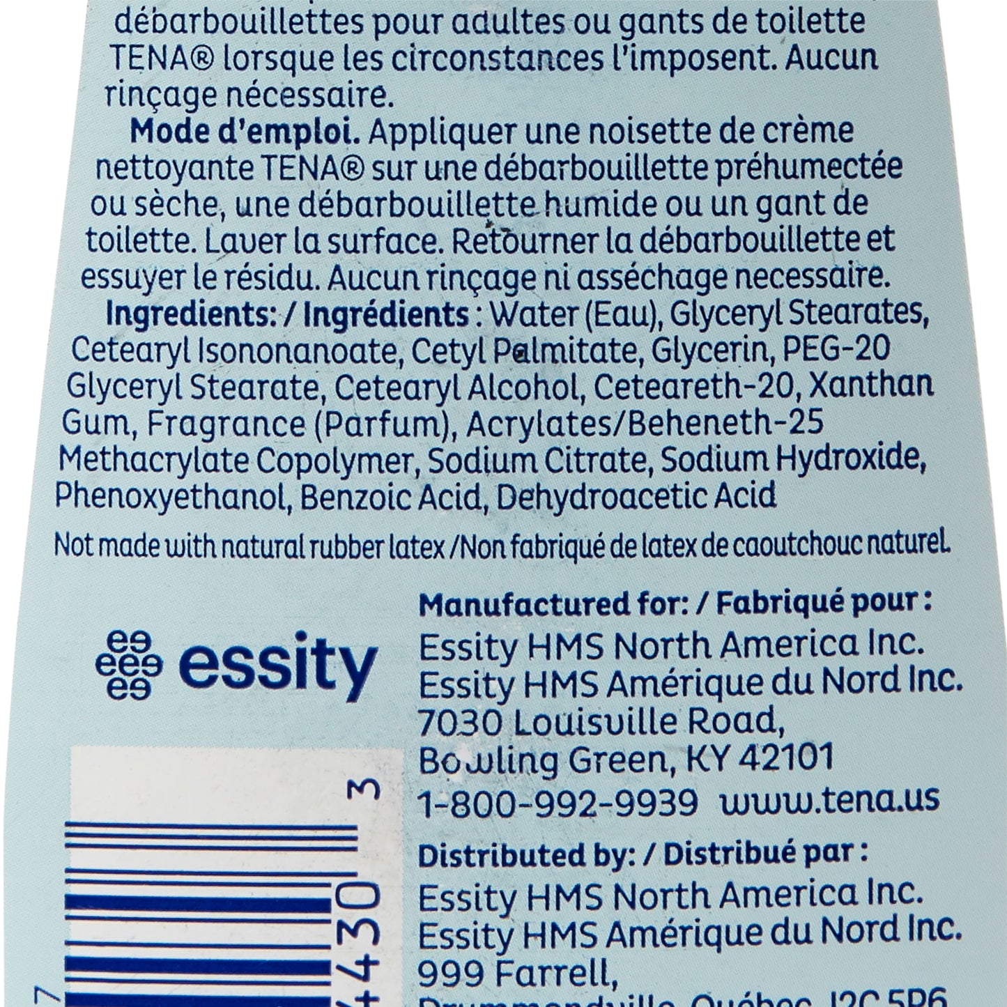 Tena® Body Wash Cleansing Cream, Alcohol-Free, three-in-one formula 64430
