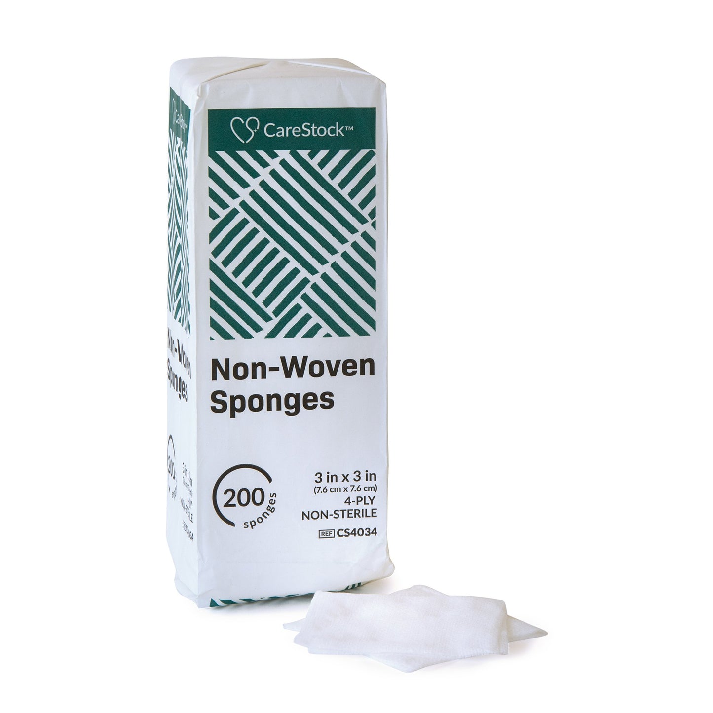 CareStock™ Nonwoven Sponge, 3 x 3 Inch, 4-Ply CS4034