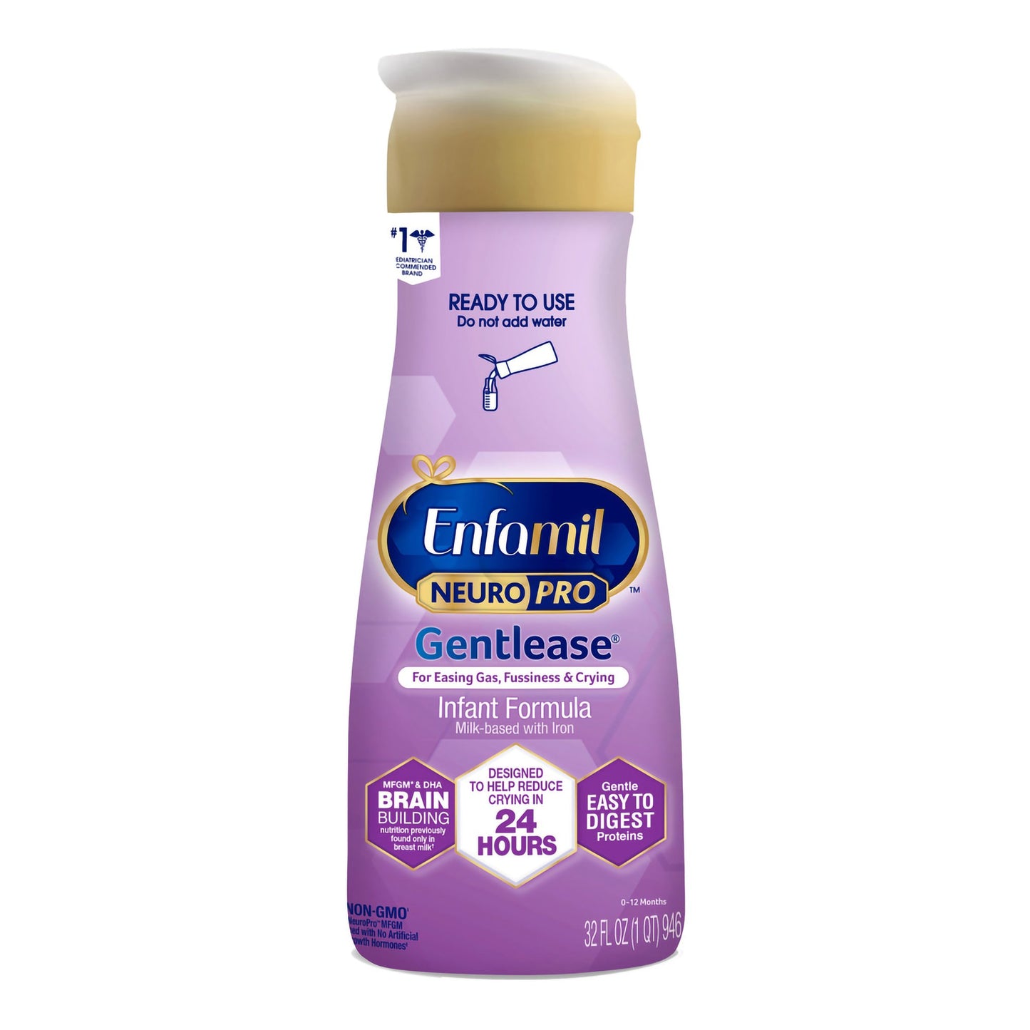 Infant Formula Enfamil NeuroPro™ Gentlease® Unflavored 32 oz. Bottle Liquid Milk-Based Crying / Spitup - 494104