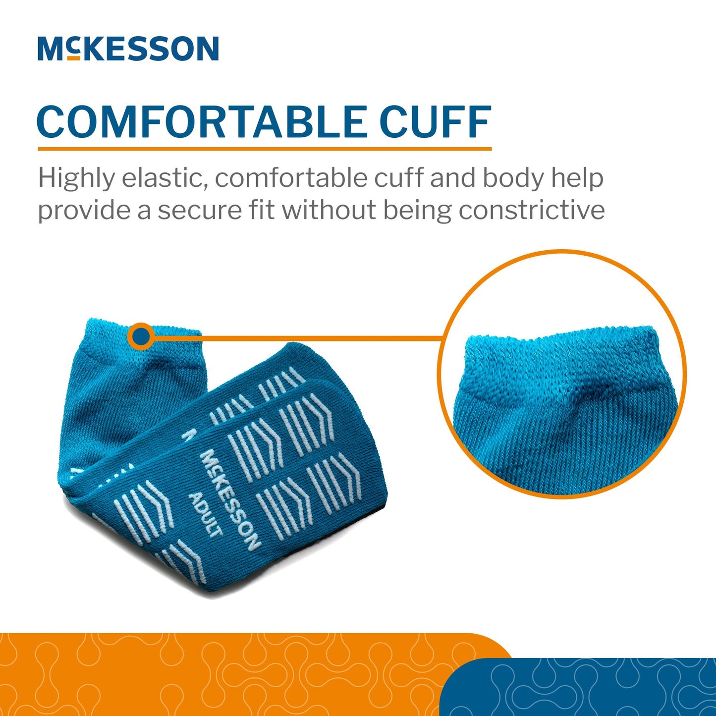 Slipper Socks McKesson Unisex Adult Double Tread Single Patient Use Teal 16-A-3828-D