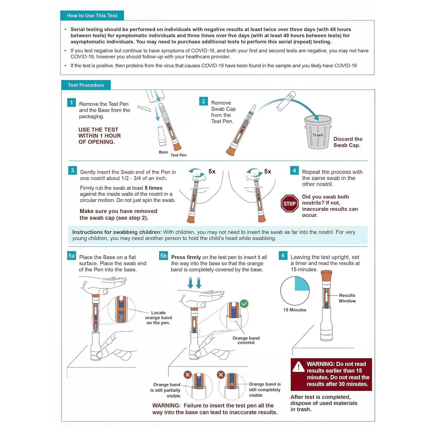 Respiratory Test Kit FaStep® COVID-19 Antigen Pen Test 1 Test per Kit (144 Kits per Case) USCO5FS-1