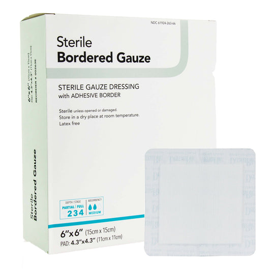 Island Dressing DermaRite® Bordered Gauze 6 X 6 Inch Square Sterile - 00263E