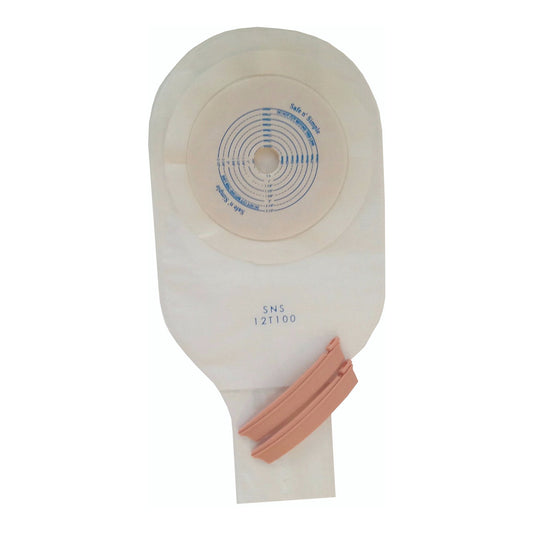 Safe n' Simple One-Piece Transparent Ostomy Pouch, 12-Inch Length SNS12T100