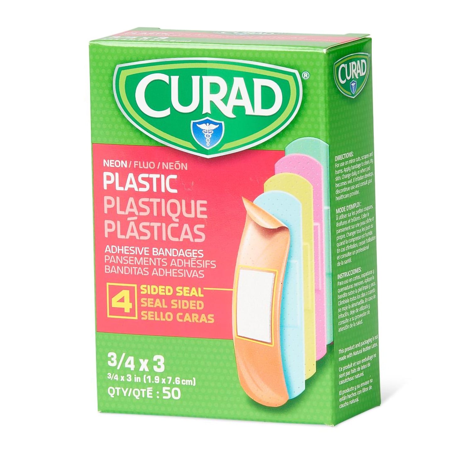 Adhesive Strip Curad® Plastic Neon 3/4 X 3 Inch Sterile NON256131