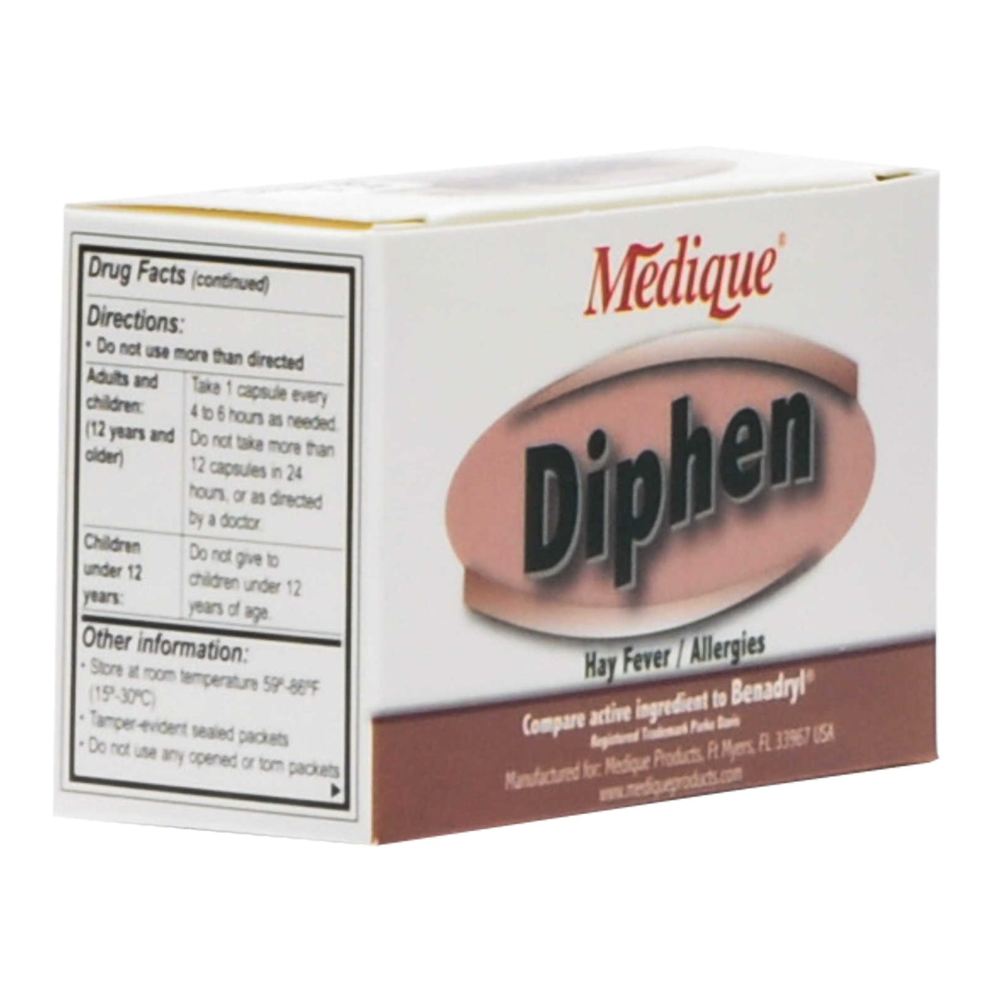 Allergy Relief Diphen 25 mg Strength Caplet 24 per Box - 18464