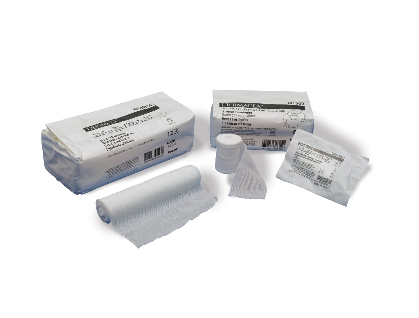 Fluff Bandage Roll Dermacea™ 4-1/2 Inch X 4-1/8 Yard 6-Ply NonSterile 10 per Pack - 441251