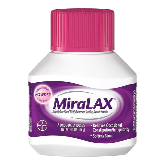 Laxative MiraLAX® Unflavored Powder 4.1 oz. 17 Gram Strength Polyethylene Glycol 3350 - 11523723402