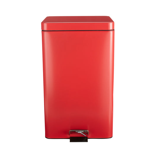 Trash Can McKesson 32 Quart / 8 gal. Red Steel Square - 81-35267