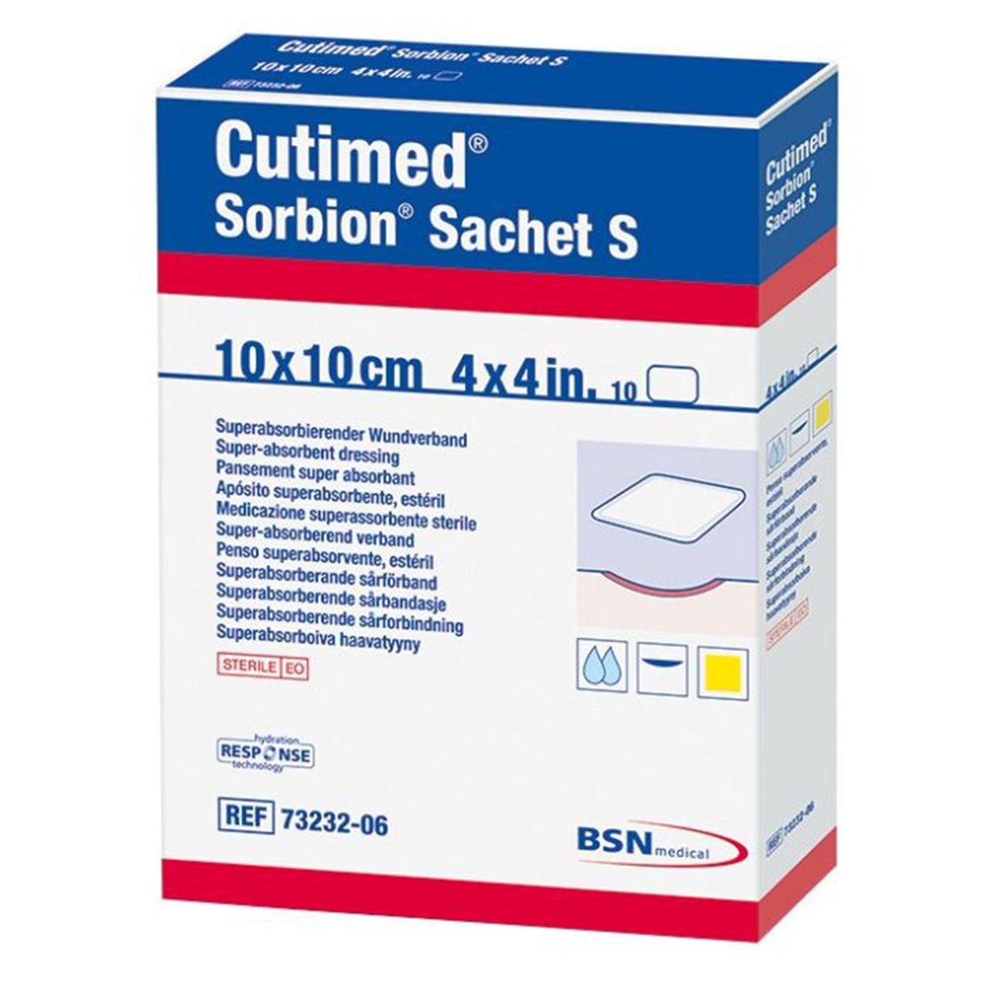 Cutimed® Sorbion® Sachet S Gelling Fiber Wound Dressing, 4 x 4 Inch 7323206