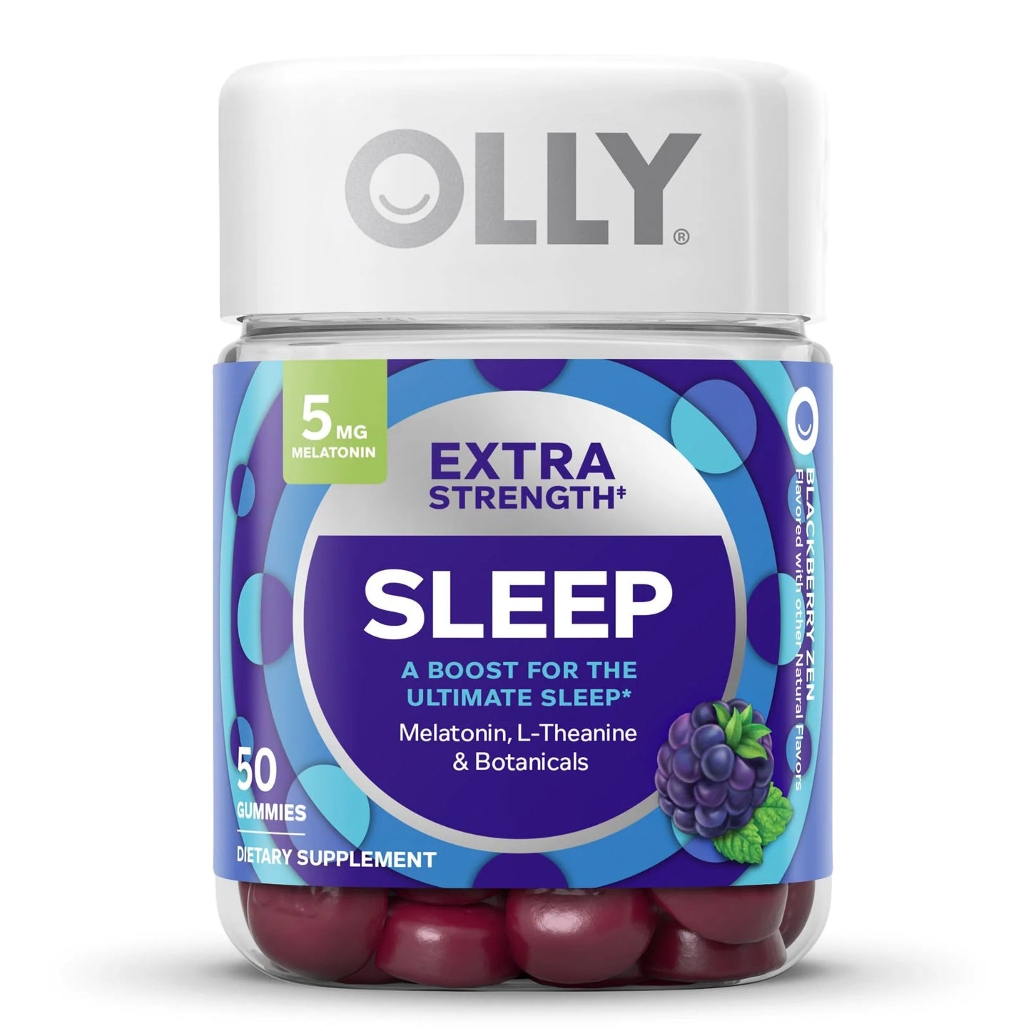 Sleep Aid OLLY® Extra Strength Sleep 50 per Bottle Gummy 5 mg - 100 mg Strength 85293300841