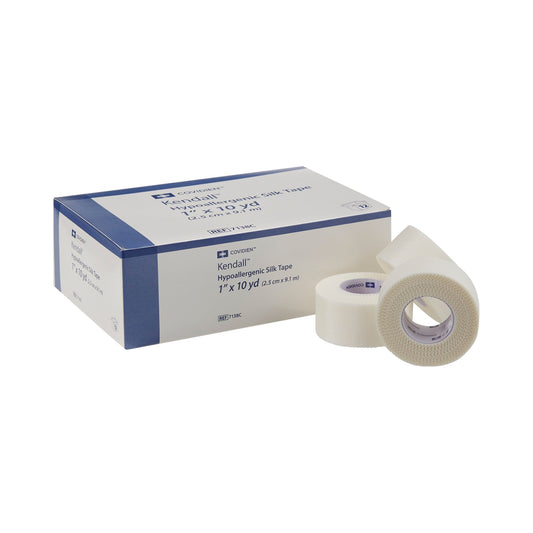 Hypoallergenic Medical Tape Kendall™ Hypoallergenic Silk White 1 Inch X 10 Yard Silk-Like Cloth NonSterile - 7138C