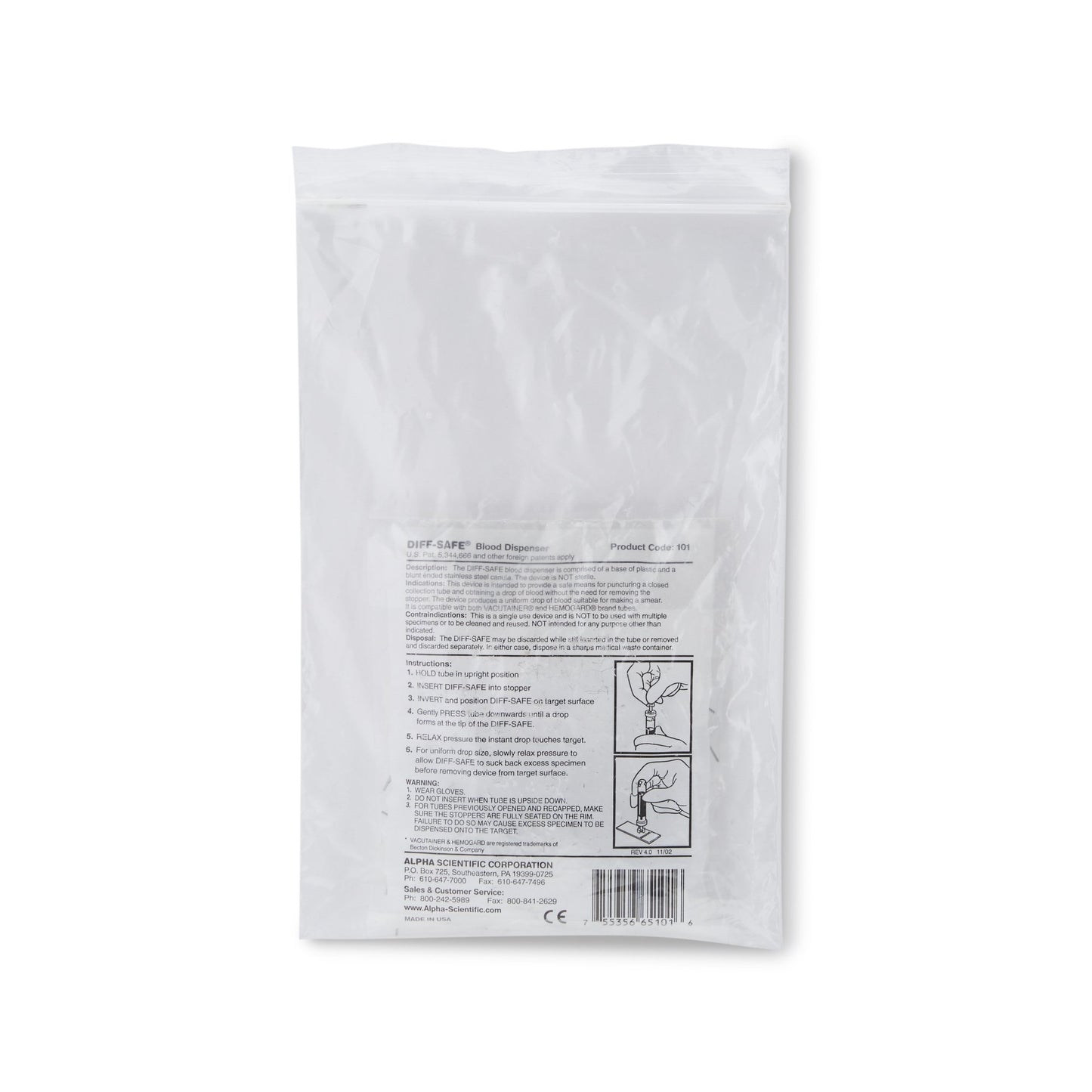 Diff-Safe® Blood Dispenser for Blood Smears 101