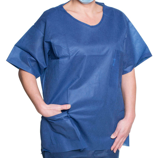 Scrub Shirt Dukal X-Large Dark Blue 2 Pockets Short Sleeve Unisex - 375XL