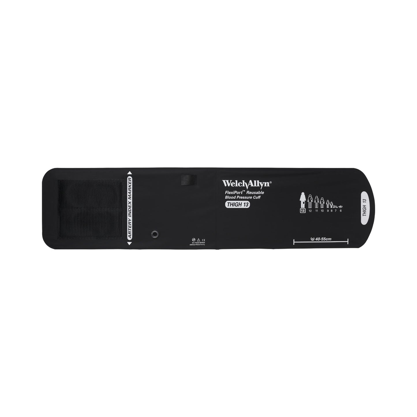 Welch Allyn FlexiPort Reusable Blood Pressure Cuff, extra large, Black REUSE-13, 1 Each
