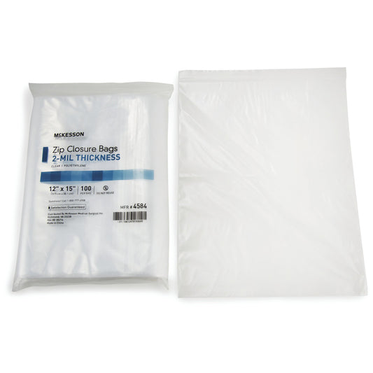 Reclosable Bag McKesson 12 X 15 Inch Polyethylene Clear Zipper Closure - 4584