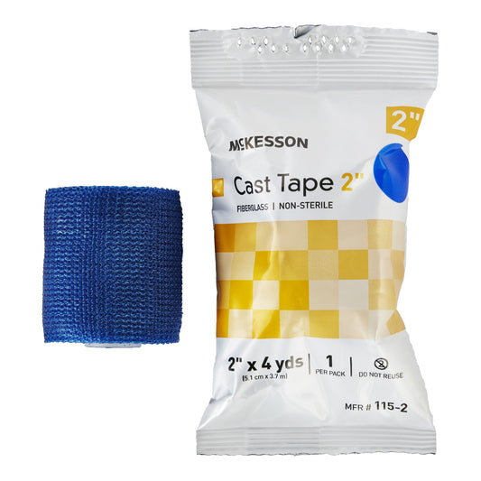Cast Tape McKesson 2 Inch X 12 Foot Fiberglass Blue - 115-2B