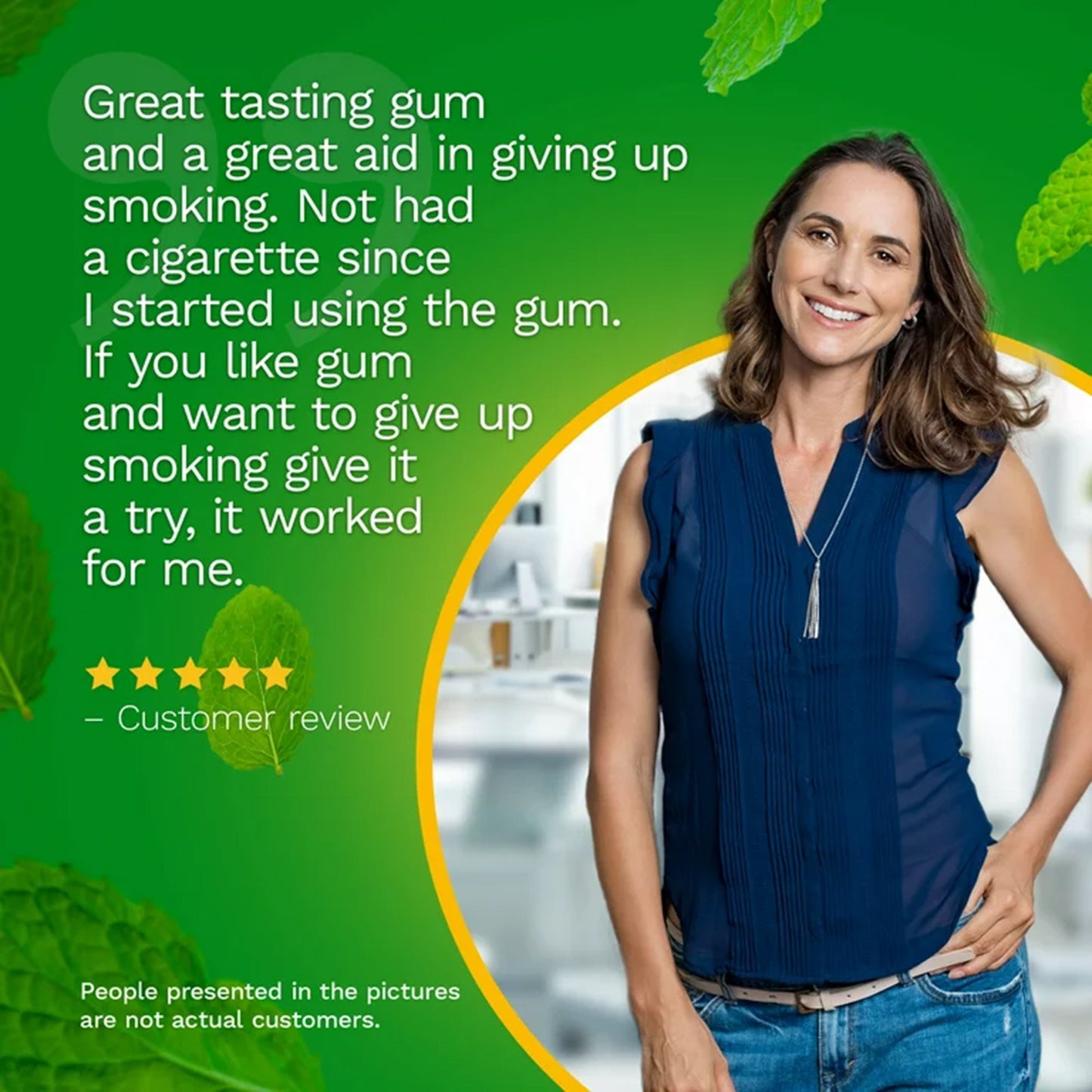 Nicorette Stop Smoking Aid Gum 4 mg Spearmint Burst with a Hint of Chamomile 00135053302