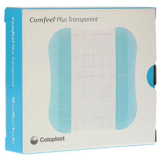 Thin Hydrocolloid Dressing Comfeel® Plus Transparent Thin Film Backing 4 X 4 Inch Square Hydrocolloid / Sodium Carboxymethylcellulose (CMC) / Film - 3