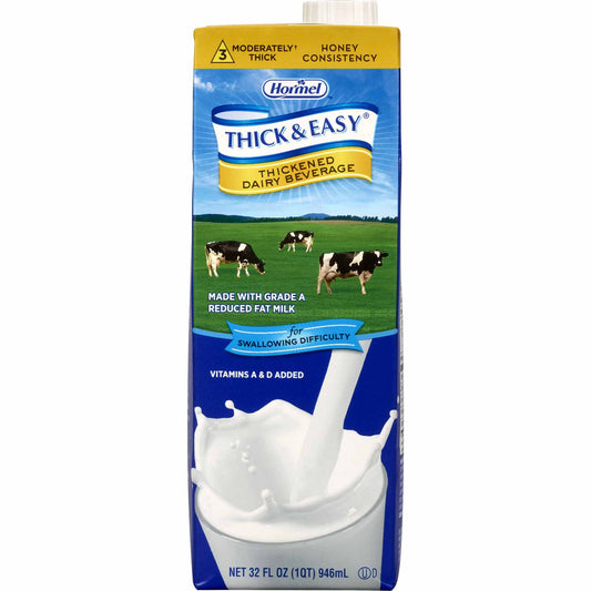 Thickened Beverage Thick & Easy® Dairy 32 oz. Carton Milk Flavor Liquid IDDSI Level 3 Moderately Thick/Liquidized - 73626