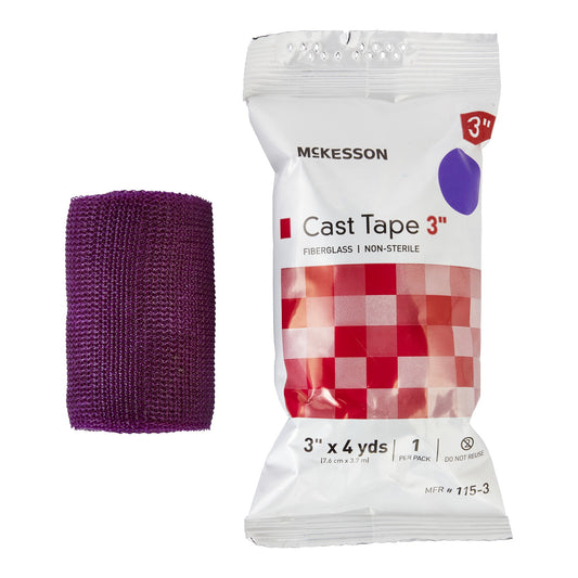 Cast Tape McKesson 3 Inch X 12 Foot Fiberglass Purple - 115-3U