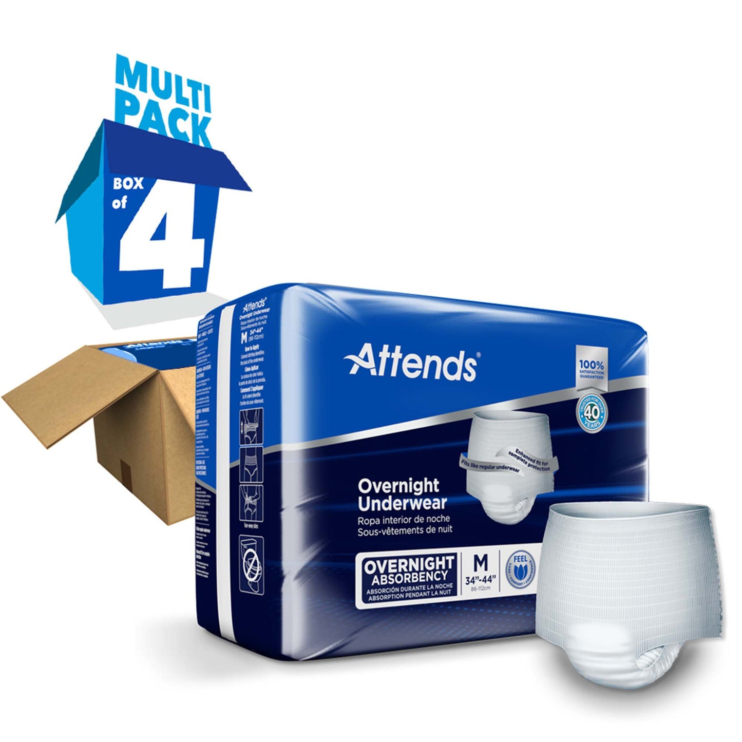 Attends® Overnight Underwear with Extended Wear Protection, Medium APPNT20