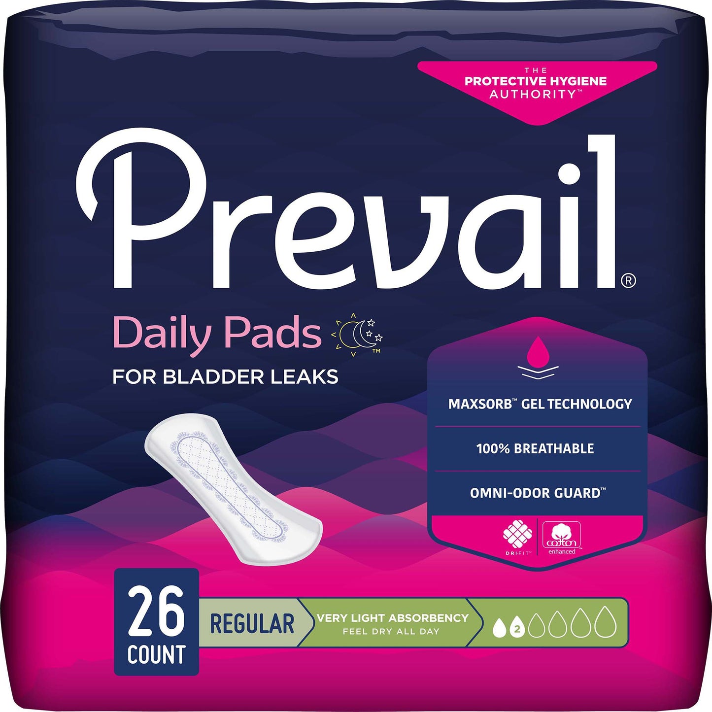 Prevail® Daily Liner Very Light Bladder Control Pad, 7½-Inch Length PV-926