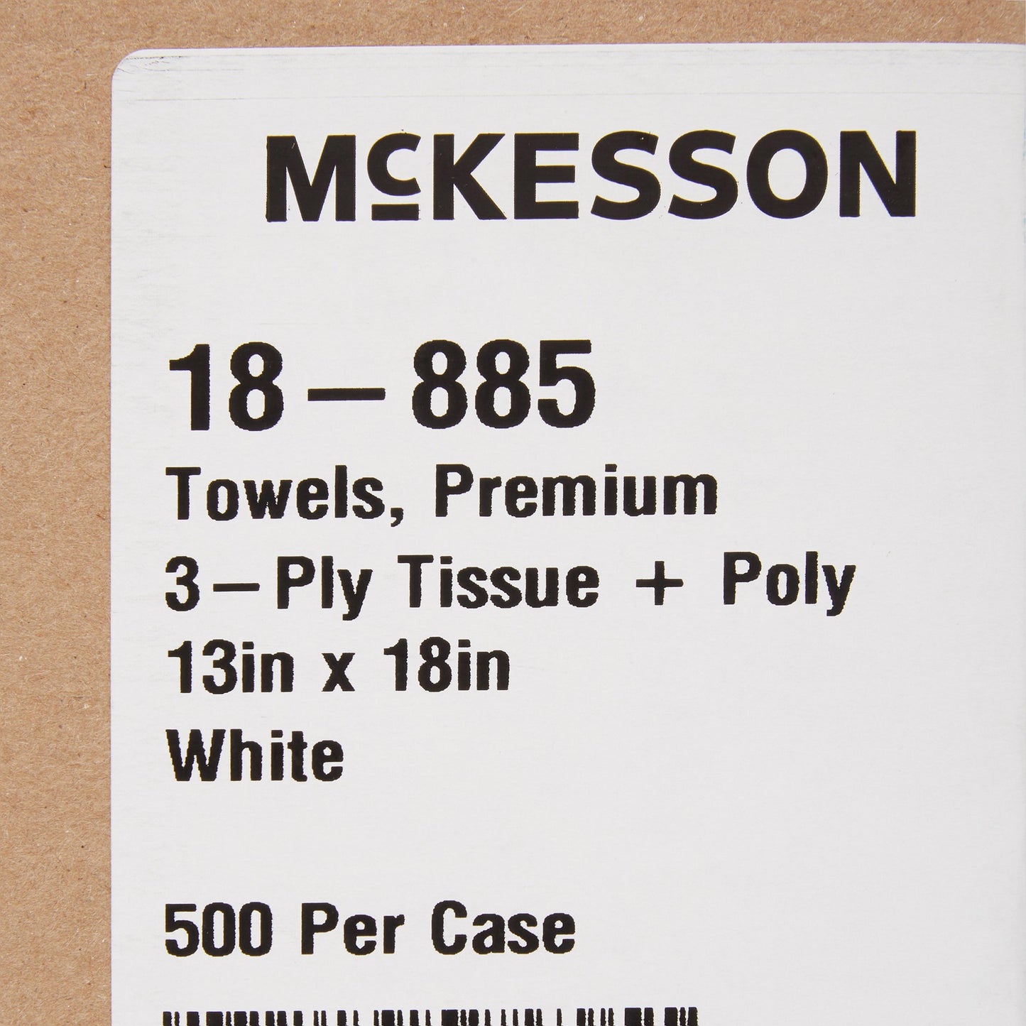 McKesson Nonsterile White Procedure Towel, 13 x 18 Inch 18-885