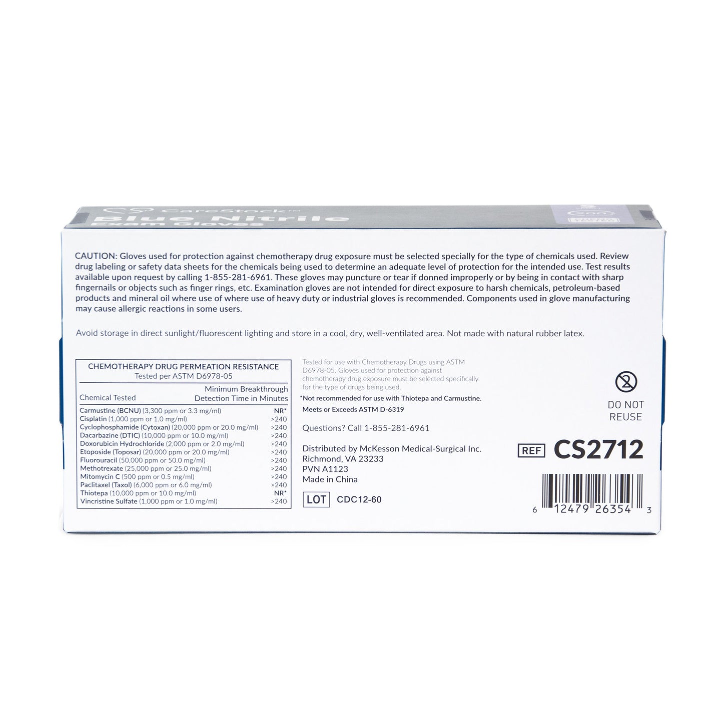 CareStock™ Nitrile Exam Glove, Small, Blue CS2712
